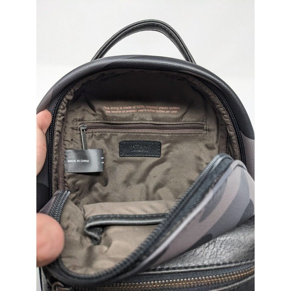 MATT AND NAT Bali Mini Vegan Leather Black Camo Small Backpack NWT main image 6